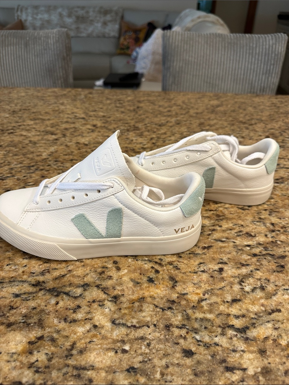NEW ALL LEATHER CAMPO SNEAKERS WOW OFF WHITE WITH SUEDE MINT DETAIL 7